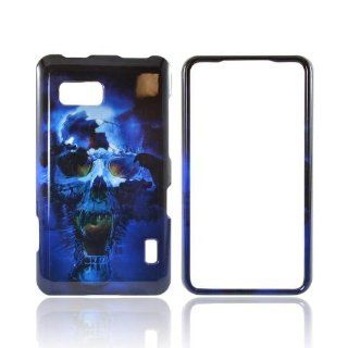 Blue Skull LG Ls860 Cayenne Hard Plastic Snap On Shell Case Cover: Cell Phones & Accessories