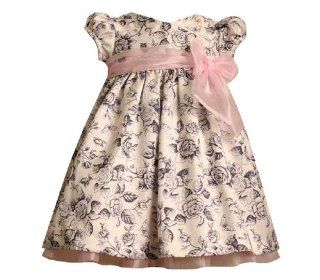 Bonnie Jean   Bonnie Baby Infant Girls 12M 24M IVORY BLACK TOILE PRINT SHANTUNG Special Occasion Wedding Flower Girl Easter Birthday Party Dress 18M : Infant And Toddler Dresses : Baby