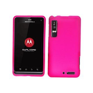 Hard Plastic Snap on Cover Fits Motorola XT862 Droid 3 Hot Pink Rubberized Verizon Cell Phones & Accessories