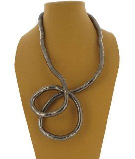 Gun Metal Grey Personal Sculpture Moldable Art Necklace Snake Chain Jewelry: Jewelry