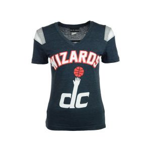 Washington Wizards 5th & Ocean NBA Womens Shoulder Stripe T Shirt