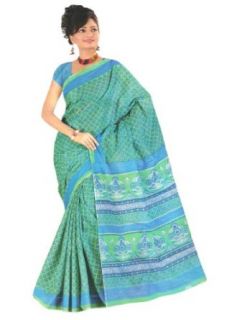 Triveni Sarees Saree One Size Green: World Apparel: Clothing