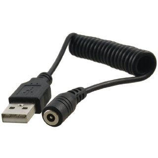 DC Power 3.5mm x1.1mm Female to USB Type A Male Adapter Coil Cable: Cell Phones & Accessories