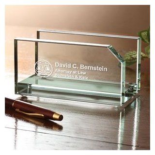 Personalized Glass Business Card Holder   Legal Design : Office Products