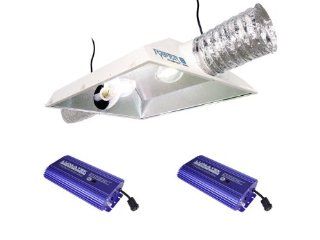 Hydrofarm Raptor 8" Air Cooled Dual Lamp Reflector & Lumatek Dimmable Digital Ballast Grow Light System Combo 1000W: Kitchen & Dining