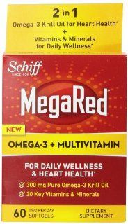 MegaRed Omega 3 Krill Oil Supplement + Multivitamin, 60 Count Health & Personal Care