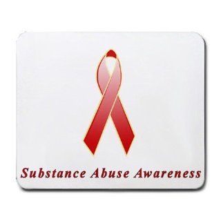 Substance Abuse Awareness Ribbon Mouse Pad : Office Products