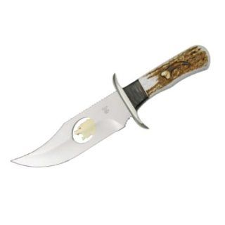 Buck Knives 905EKSLE WBC Bear Claw Bowie Fixed Blade Knife with Elk Antler & Buffalo Horn Handles   Legacy Collection : Hunting Fixed Blade Knives : Sports & Outdoors