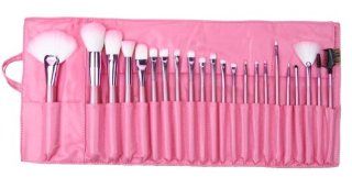 Cosmetic 22 Brushes Kit Foundation Powder Eyes Cheek Makeup Set with Leather Bag : Makeup Clearance : Beauty