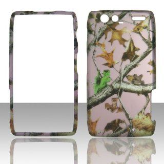 Pink Camo Realtree Leaves 2D Rubberized Design for Motorola Droid Razr Maxx, XT916, 913, 912 Cell Phone Snap On Hard Protective Case Cover Skin Faceplates Protector: Cell Phones & Accessories