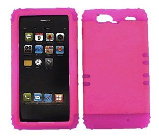 For Motorola Droid Razr Maxx XT913 Hard Hot Pink Skin+Dark Hot Pink Snap Case: Cell Phones & Accessories