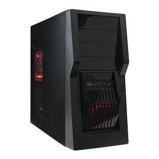 Purple Sky Island 913 CONCEPT Z 10 Bay ATX Mid Tower Computer Case w/2 4.72" Red LED Fans   No Power Supply (Black): Computers & Accessories
