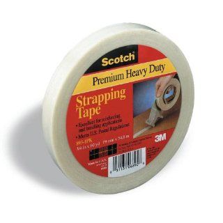 3M Scotch 893 Premium Heavy Duty Strapping Tape, 60 yds Length x 1/2" Width, Transparent: Adhesive Tapes: Industrial & Scientific