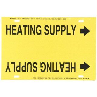 Brady 4071 F Brady Strap On Pipe Marker, B 915, Black On Yellow Printed Plastic Sheet, Legend "Heating Supply": Industrial Pipe Markers: Industrial & Scientific