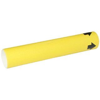 Brady 4010 C Snap On 2 1/2"   3 7/8" Outside Pipe Diameter B 915 Coiled Printed Plastic Sheet Yellow Color Pipe Marker: Industrial Pipe Markers: Industrial & Scientific
