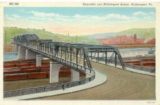 1930s Vintage Postcard   Duquesne and McKeesport Bridge   McKeesport Pennsylvania: Everything Else