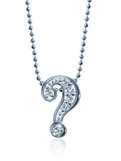 Alex Woo "Little Letters" Diamond and 14k White Gold ? Pendant Necklace, 16": Jewelry