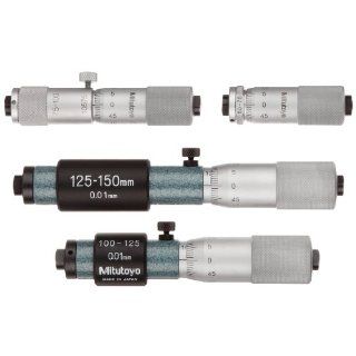 Mitutoyo 133 901 Tubular Vernier Inside Micrometer, 50 150mm Range, 0.01mm Graduation, +/ 0.005mm Accuracy (4 Piece Set): Industrial & Scientific