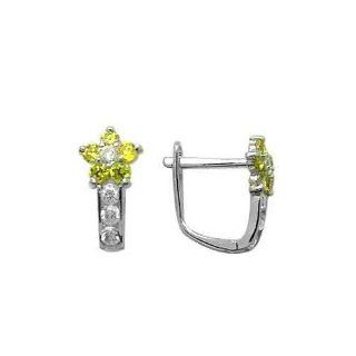 Flowering CZ Star .925 Sterling Silver Huggie Earrings: FreshTrends: Jewelry
