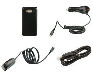 Motorola Droid Razr HD XT926 (Verizon) Premium Combo Pack   Black TPU Flex Gel Case + ATOM LED Keychain Light + Wall Charger + Car Charger + Micro USB Cable: Cell Phones & Accessories