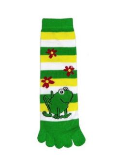 Frog & Flower Toe Socks Fantasy Hosiery: Clothing