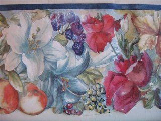 Watercolor Impressionist Floral Wallpaper Border    