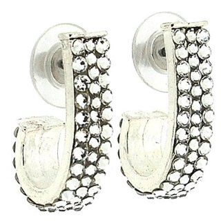 Jimmy Crystal Clear White Swarovski Crystal Half Hoop Creole Earrings: Jimmy Crystal: Jewelry
