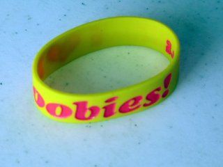 New Fashion Silicone Rubber Glow in the dark Bracelet "Heart Boobies! " Yellow / Red