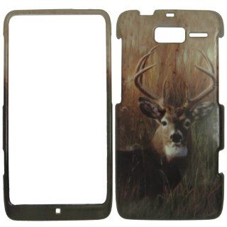 Motorola Droid Razr M XT907   Deer on Grass Camo Camouflage Hunting Shinny Gloss Finish Hard Plastic Cover, Case, Easy Snap On, Faceplate. Cell Phones & Accessories