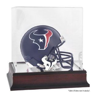 Houston Texans Mahogany Mini Helmet Logo Display Case : Prints : Sports & Outdoors