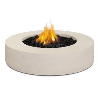 Real Flame Mezzo Round Propane Fire Pit/Table in Antique White : Fire Pit Gas Large : Patio, Lawn & Garden