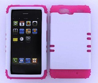 For Motorola Droid Razr Maxx Xt913 Non Slip White Heavy Duty Case + Hot Pink Rubber Skin Accessories: Cell Phones & Accessories