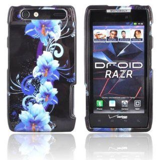 Motorola Droid Razr Maxx XT913   Blue Flower Hard Plastic Case Cover Skin [Acces: Cell Phones & Accessories