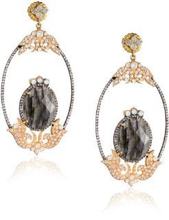 Sara Weinstock "French Lace" Labradorite Gold Earrings: Jewelry