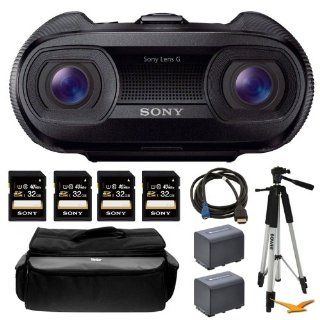 Sony DEV 50 25x Zoom Full HD 3D Digital Recording Binoculars and Memory Card Bundle   Includes binoculars, 4 32GB SDHC/SDXC Memory Cards, 2 NP FV70 Batteries, Extra Large Camcorder Case, VTSL1200 59" Tripod, and HDMI to Micro HDMI Audio/Video Cable: S