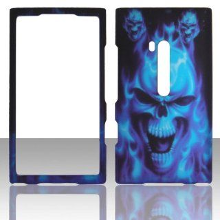 2D Blue Skull Nokia lumia 920 AT&T Case Snap on Case Cover Hard Shell Protector Cover Phone Hard Case: Cell Phones & Accessories