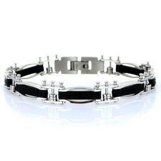 Mens Greek Key Design Designer Stainless Steel Bracelet, Stylish links with a centre etched plate with a Greek key design. Jewelry