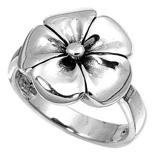 Maria's Flower Ring Sterling Silver 925: Purity Ring: Jewelry