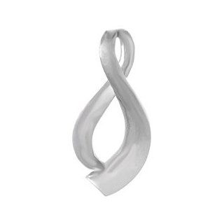 White Gold Vertical Figure Eight Slide Highly Polished: Million Charms: Jewelry