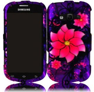 Purple Pink Flower Hard Cover Case for Samsung Galaxy Reverb SPH M950 Cell Phones & Accessories
