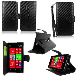 Cellularvilla (Tm) Case for Nokia Lumia 928 Carbon Fiber Black PU Leather Wallet Card Flip Open Case Cover Pouch. (Only Fit Nokia Lumia 928): Cell Phones & Accessories