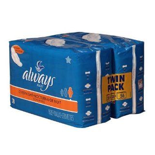 Always Maxi Overnight Pads with Flexi Wings, 56 Count Package Health & Personal Care