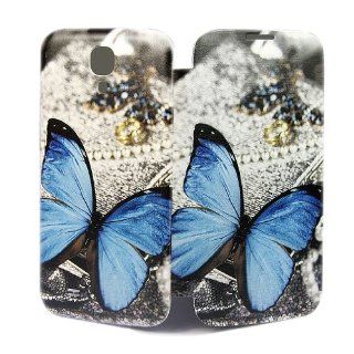 Butterfly Housing Flip Back Replacement Battery Door Cover Case for Samsung Galaxy S4 S IV i9500 + Gift: Cell Phones & Accessories