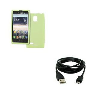 EMPIRE Verizon LG Spectrum 2 VS930 Silicone Skin Case Cover, Glow in the Dark Green + USB 2.0 Data Cable: Cell Phones & Accessories