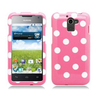 Aimo HWM931PCPD304 Trendy Polka Dot Hard Snap On Protective Case for Huawei Premia M931   Retail Packaging   Light Pink/White: Cell Phones & Accessories