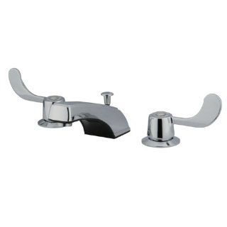 Kingston Brass KB931B+ Vista 8 Inch Widespread Lavatory Faucet Twin Blade Handle with Brass Pop Up, Polished Chrome   Touch On Bathroom Sink Faucets  