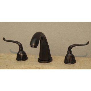 Widespread Bathroom Faucet with Double Scroll Handles Finish Antique Brass   Touch On Bathroom Sink Faucets  