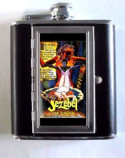 The Joys of Jezebel 1970 Exploitation Film Poster Sexy Whiskey and Beverage Flask, ID Holder, Cigarette Case: Holds 5oz Great for the Sports Stadium!: Kitchen & Dining