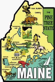 Fridgedoor Maine Pine Tree State Travel Decal Magnet: Automotive