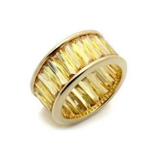 Fantasy Jewelry Box Womens Citrene CZ Channel Set Gold Eternity Ring: Jewelry